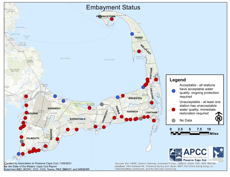 WCAI Water quality report of ponds tested on Cape Cod